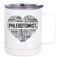 Phlebotomy Technician Phlebotomist Love Heart Gift 12 oz Stainless Steel Tumbler Cup