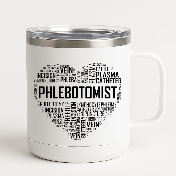 Phlebotomy Technician Phlebotomist Love Heart Gift 12 oz Stainless Steel Tumbler Cup