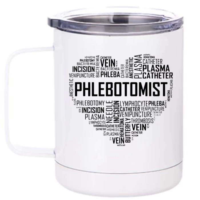 Phlebotomy Technician Phlebotomist Love Heart Gift 12 oz Stainless Steel Tumbler Cup