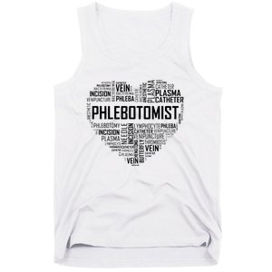 Phlebotomy Technician Phlebotomist Love Heart Gift Tank Top