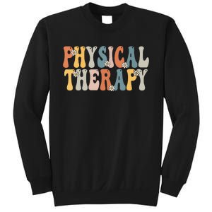 Physical Therapy Physical Therapist Pt Month Groovy Retro Sweatshirt