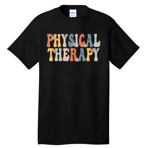 Physical Therapy Physical Therapist Pt Month Groovy Retro Tall T-Shirt