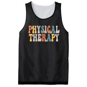 Physical Therapy Physical Therapist Pt Month Groovy Retro Mesh Reversible Basketball Jersey Tank