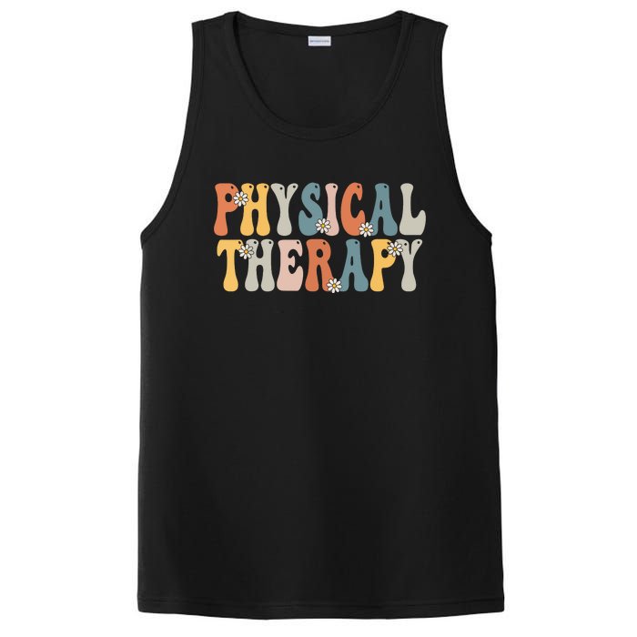 Physical Therapy Physical Therapist Pt Month Groovy Retro PosiCharge Competitor Tank