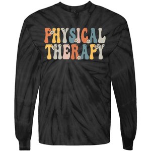 Physical Therapy Physical Therapist Pt Month Groovy Retro Tie-Dye Long Sleeve Shirt