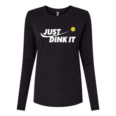 Pickleball Tshirts Pickleball Shirt Just Dink It Womens Cotton Relaxed Long Sleeve T-Shirt