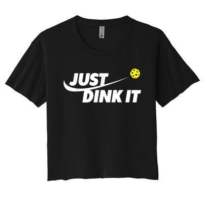 Pickleball Tshirts Pickleball Shirt Just Dink It Women's Crop Top Tee