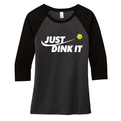 Pickleball Tshirts Pickleball Shirt Just Dink It Women's Tri-Blend 3/4-Sleeve Raglan Shirt