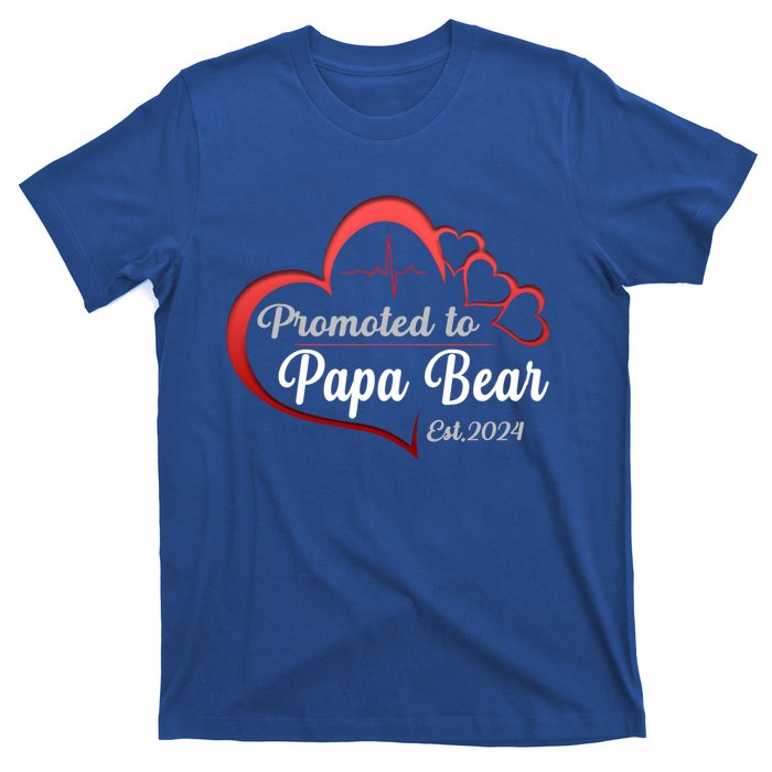 Promote To Papa Bear 2024 Funny Papa Bear Gift T-Shirt