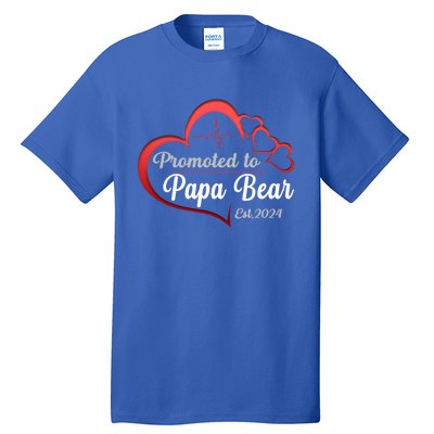 Promote To Papa Bear 2024 Funny Papa Bear Gift Tall T-Shirt