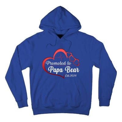 Promote To Papa Bear 2024 Funny Papa Bear Gift Tall Hoodie