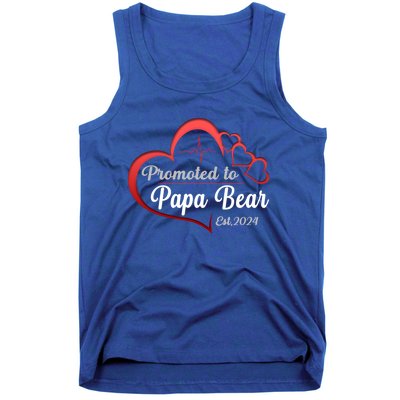 Promote To Papa Bear 2024 Funny Papa Bear Gift Tank Top