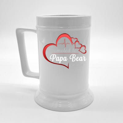 Promote To Papa Bear 2024 Funny Papa Bear Gift Beer Stein