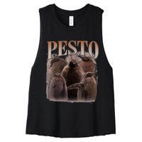 Pesto The Penguin More To Love Absolute Unit Viral Meme Women's Racerback Cropped Tank