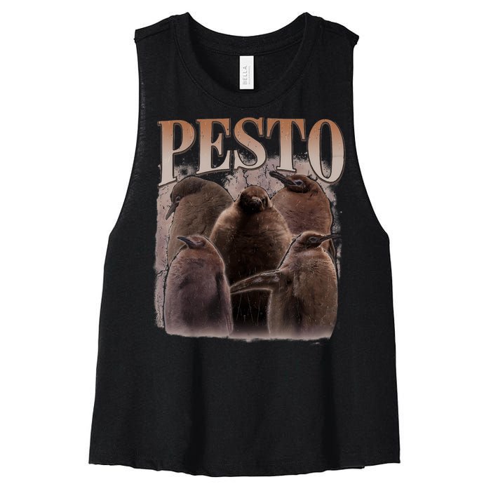 Pesto The Penguin More To Love Absolute Unit Viral Meme Women's Racerback Cropped Tank