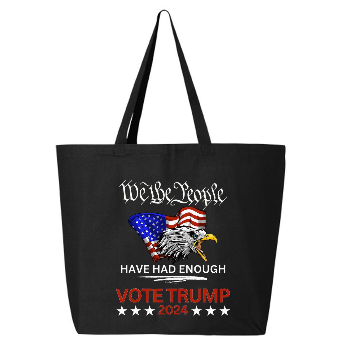 Pro Trump Patriotic Gangster Anti Liberal Republican Gift Black Cott 25L Jumbo Tote
