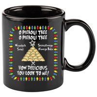 Pierogi Tree Polish Christmas 11oz C Handle Ceramic Mug