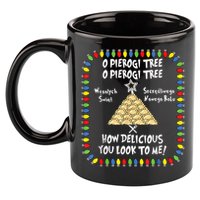 Pierogi Tree Polish Christmas 11oz C Handle Ceramic Mug
