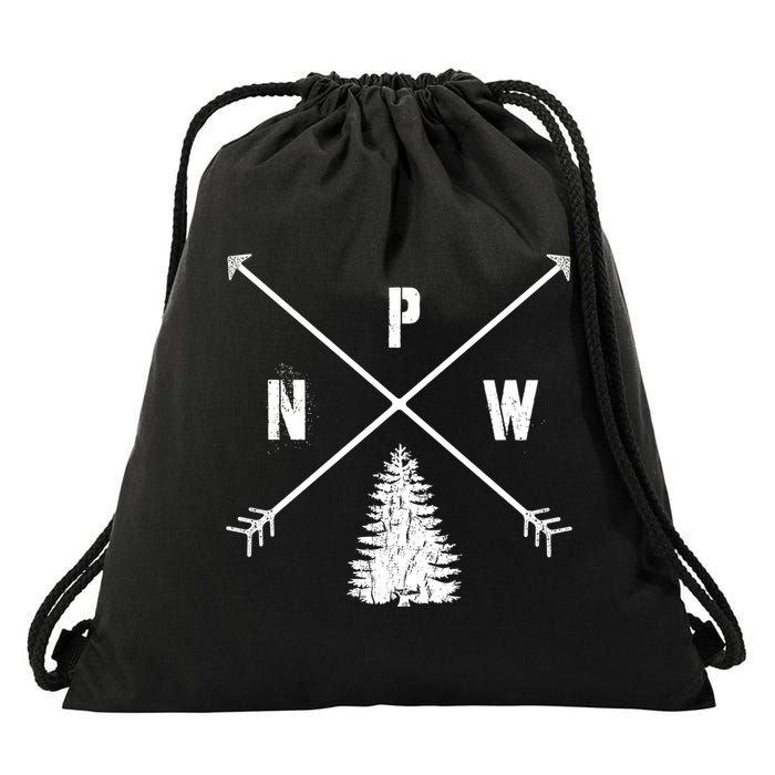 Pine Tree Pacific Northwest Pnw Arrows Fun Gift Drawstring Bag