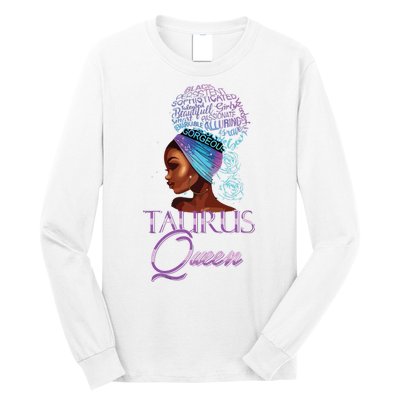 Purple Taurus Queen African American Woman April May Zodiac Long Sleeve Shirt