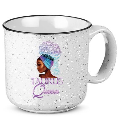 Purple Taurus Queen African American Woman April May Zodiac 15oz Campfire Ceramic Mug