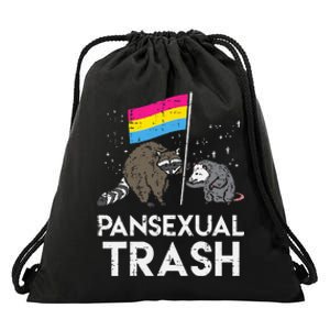 Pansexual Trash Raccoon Opossum Funny LGBTQ Pan Pride Drawstring Bag