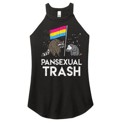 Pansexual Trash Raccoon Opossum Funny LGBTQ Pan Pride Women’s Perfect Tri Rocker Tank