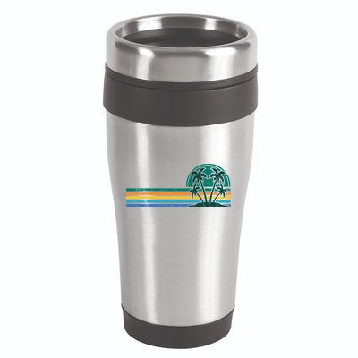 Palm Trees Retro Beach Summer 16oz Travel Tumbler