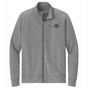 Palm Trees Retro Beach Summer Stretch Full-Zip Cadet Jacket