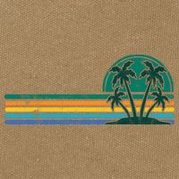 Palm Trees Retro Beach Summer Cotton Canvas Backpack