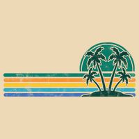 Palm Trees Retro Beach Summer Zip Tote Bag