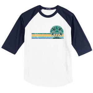 Palm Trees Retro Beach Summer Baseball Sleeve Shirt