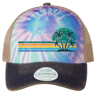 Palm Trees Retro Beach Summer Legacy Tie Dye Trucker Hat