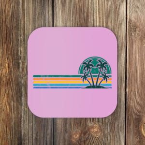 Palm Trees Retro Beach Summer Coaster