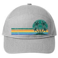 Palm Trees Retro Beach Summer 7-Panel Snapback Hat