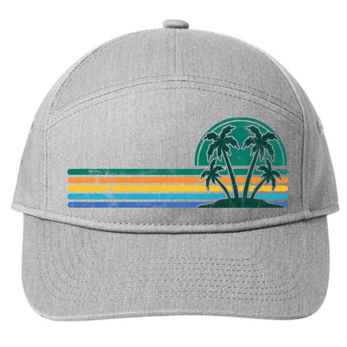 Palm Trees Retro Beach Summer 7-Panel Snapback Hat