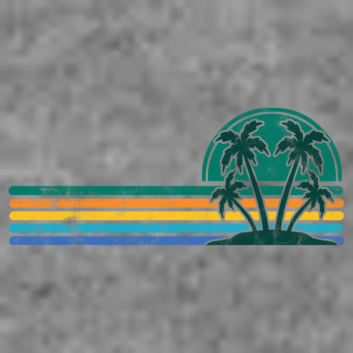 Palm Trees Retro Beach Summer 7-Panel Snapback Hat