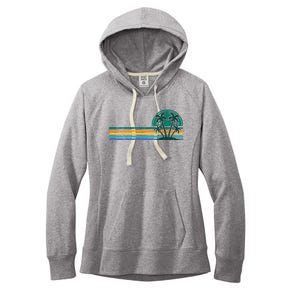 Palm Trees Retro Beach Summer Women's Fleece Hoodie