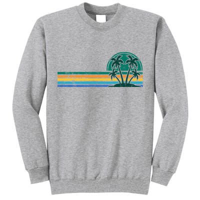 Palm Trees Retro Beach Summer Tall Sweatshirt