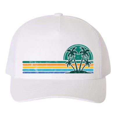 Palm Trees Retro Beach Summer Yupoong Adult 5-Panel Trucker Hat