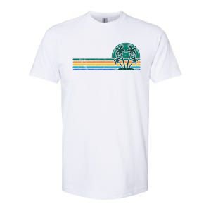 Palm Trees Retro Beach Summer Softstyle CVC T-Shirt