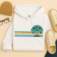 Palm Trees Retro Beach Summer Hoodie
