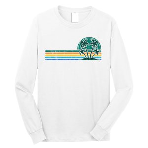 Palm Trees Retro Beach Summer Long Sleeve Shirt