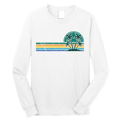 Palm Trees Retro Beach Summer Long Sleeve Shirt