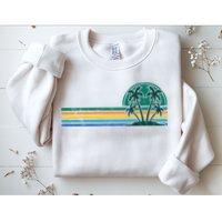 Palm Trees Retro Beach Summer Sweatshirt