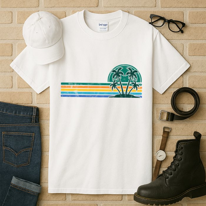 Palm Trees Retro Beach Summer Tall T-Shirt