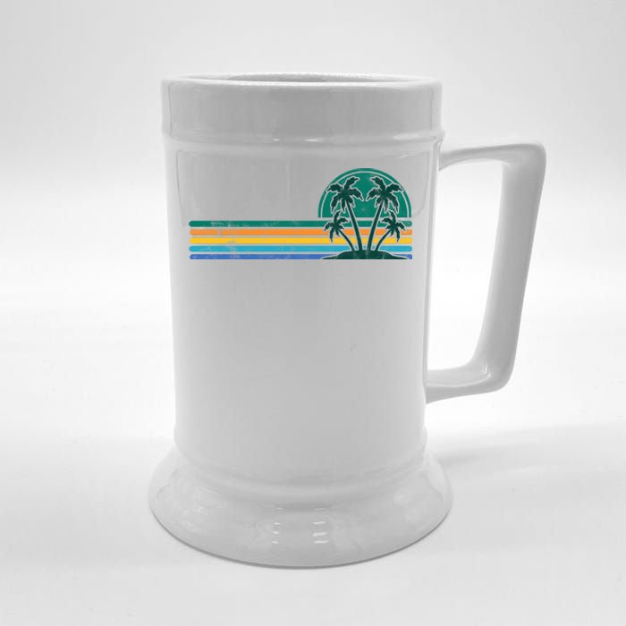 Palm Trees Retro Beach Summer Beer Stein