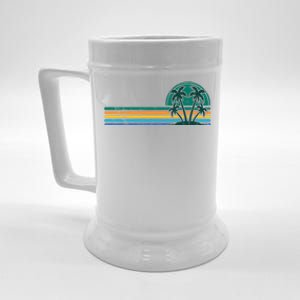 Palm Trees Retro Beach Summer Beer Stein