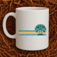 Palm Trees Retro Beach Summer Mug