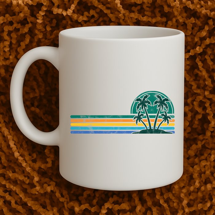 Palm Trees Retro Beach Summer Mug